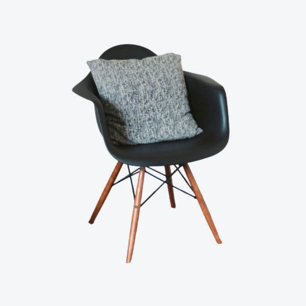 Armchair black in wood